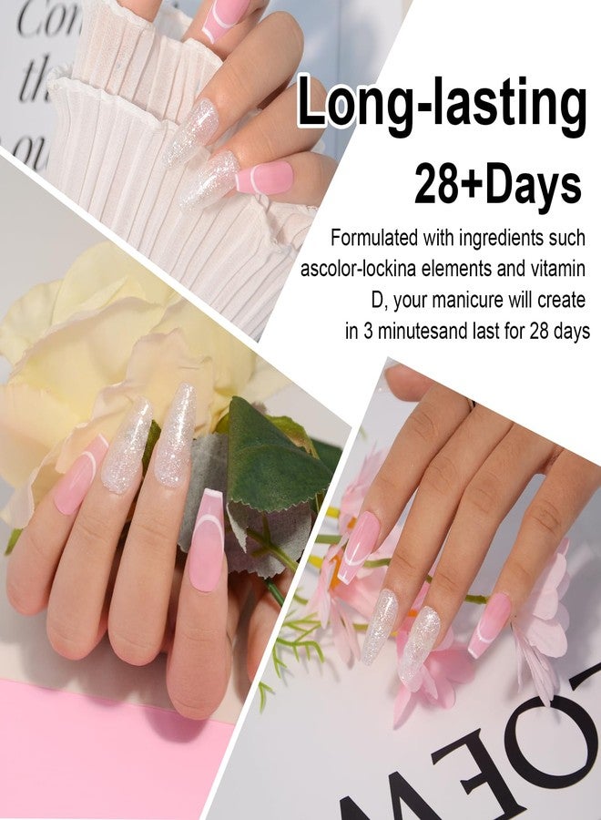 EODCI Glitter White Dip Powder, 1OZ Pro Nail Dip Powder for French Manicure Nail Starter & Professional Home DIY Salon Use Party Festival Gift Keep Long-lasting Dip Nails - Image 5